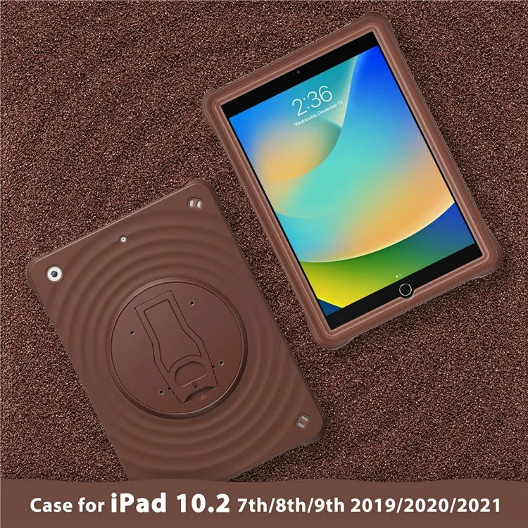 For iPad 10.2 (2021) / (2020) / (2019) Case Rotatable Kickstand PC+Silicone+TPU Tablet Cover