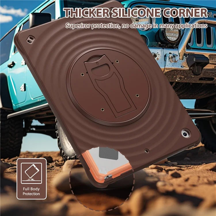 For iPad 10.2 (2021) / (2020) / (2019) Case Rotatable Kickstand PC+Silicone+TPU Tablet Cover