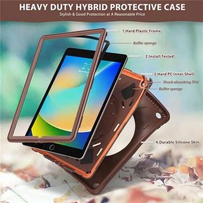 For iPad 10.2 (2021) / (2020) / (2019) Case Rotatable Kickstand PC+Silicone+TPU Tablet Cover