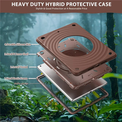 For iPad 10.2 (2021) / (2020) / (2019) Case Rotatable Kickstand PC+Silicone+TPU Tablet Cover