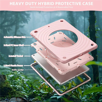 For iPad 10.2 (2021) / (2020) / (2019) Case Rotatable Kickstand PC+Silicone+TPU Tablet Cover