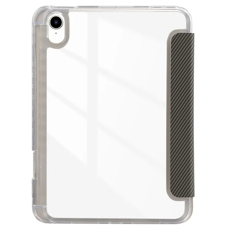 For iPad Air 11 (2024) Case Carbon Fiber Texture Leather Tri-Fold Stand Tablet Cover