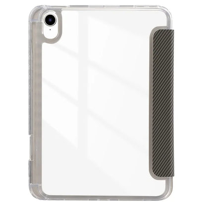 For iPad Air 11 (2024) Case Carbon Fiber Texture Leather Tri-Fold Stand Tablet Cover