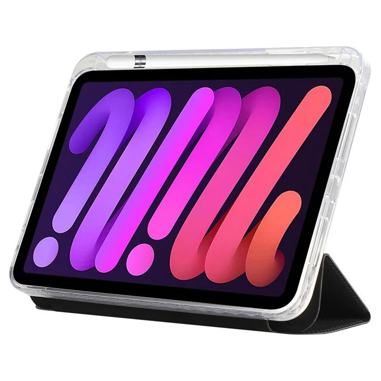 For iPad Air 11 (2024) Case Carbon Fiber Texture Leather Tri-Fold Stand Tablet Cover
