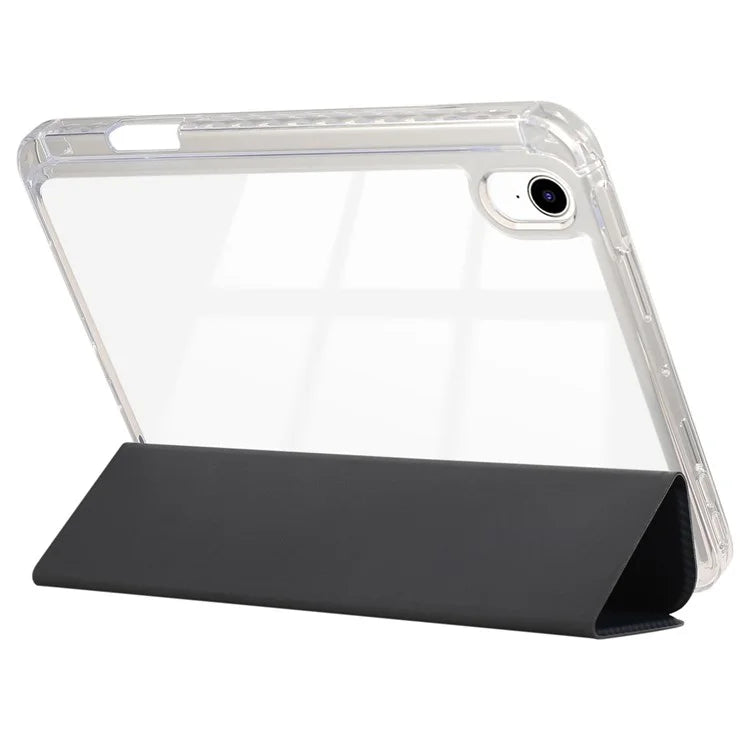 For iPad Air 11 (2024) Case Carbon Fiber Texture Leather Tri-Fold Stand Tablet Cover