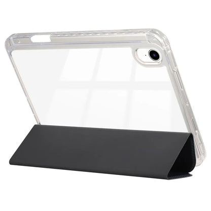 For iPad Air 11 (2024) Case Carbon Fiber Texture Leather Tri-Fold Stand Tablet Cover