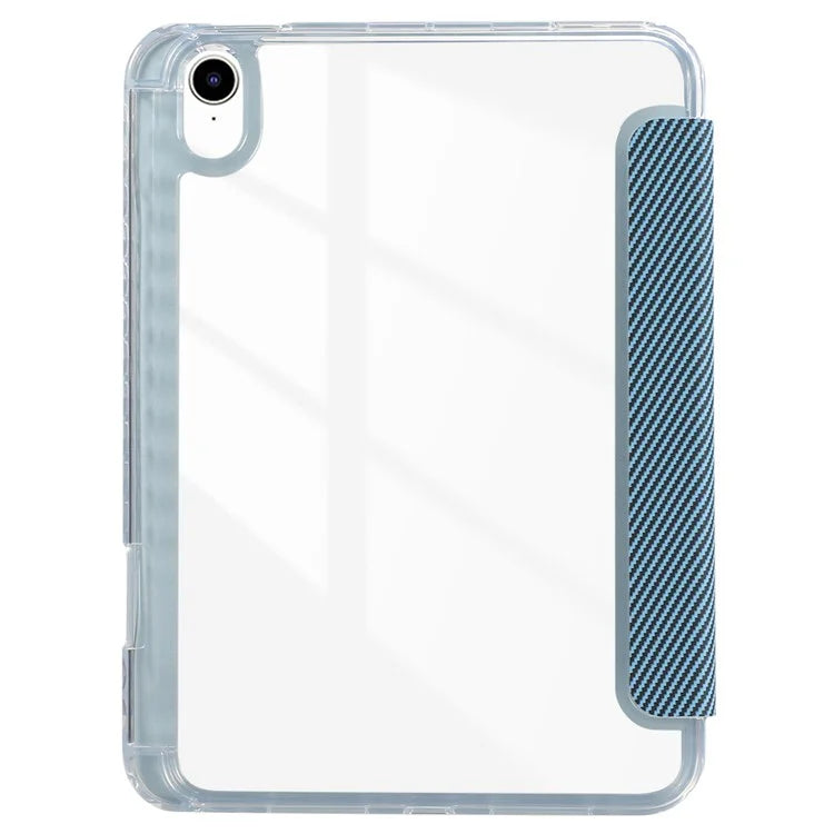 For iPad Air 11 (2024) Case Carbon Fiber Texture Leather Tri-Fold Stand Tablet Cover