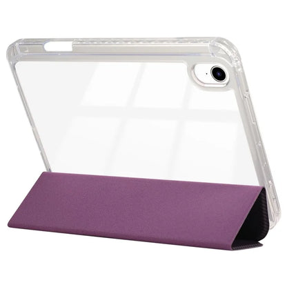 For iPad Air 11 (2024) Case Carbon Fiber Texture Leather Tri-Fold Stand Tablet Cover