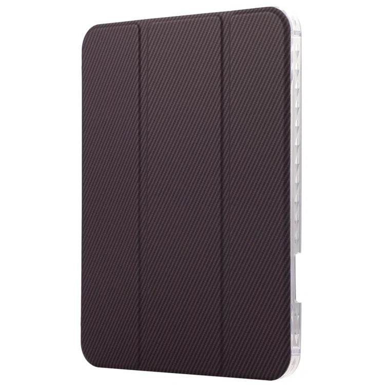 For iPad Air 11 (2024) Case Carbon Fiber Texture Leather Tri-Fold Stand Tablet Cover