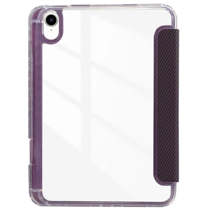 For iPad Air 11 (2024) Case Carbon Fiber Texture Leather Tri-Fold Stand Tablet Cover