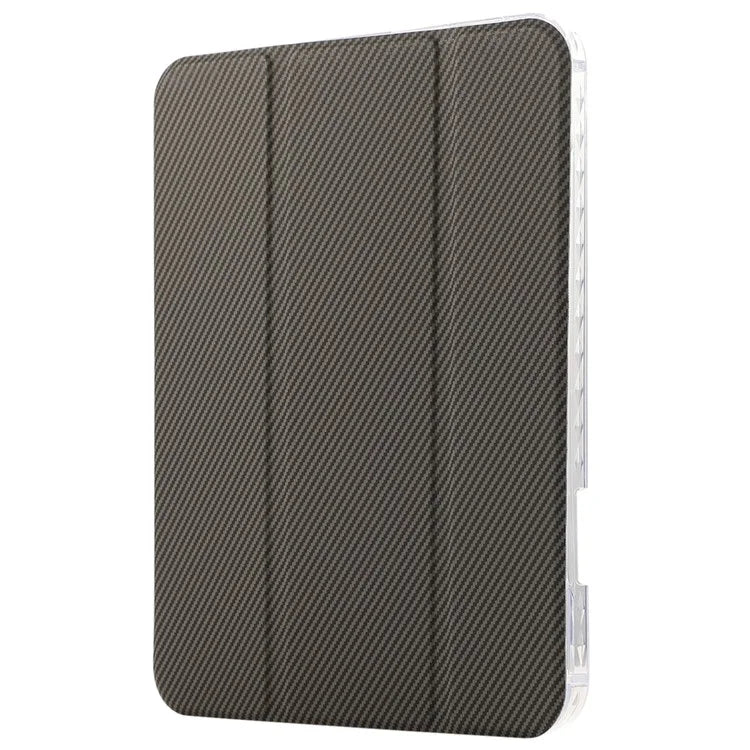 For iPad Air 13 (2024) Case Smart Leather Tri-Fold Stand Tablet Cover Carbon Fiber Texture
