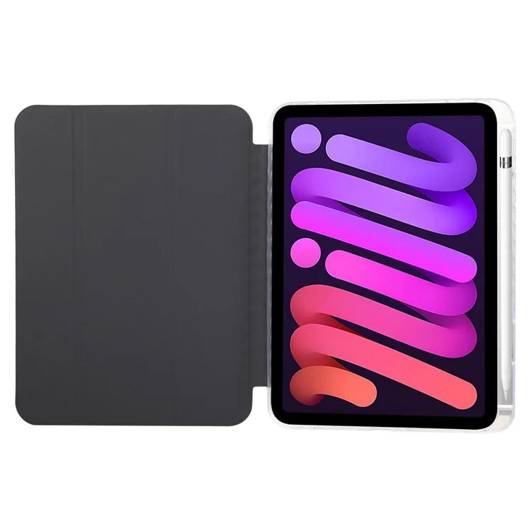 For iPad Air 13 (2024) Case Smart Leather Tri-Fold Stand Tablet Cover Carbon Fiber Texture