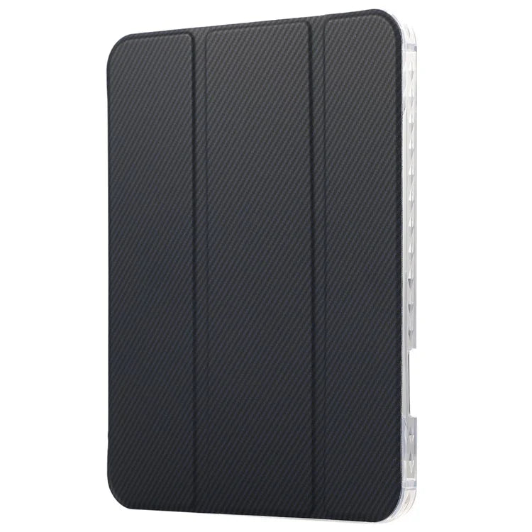 For iPad Air 13 (2024) Case Smart Leather Tri-Fold Stand Tablet Cover Carbon Fiber Texture