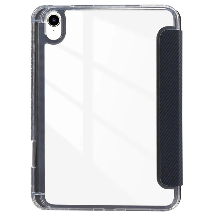 For iPad Air 13 (2024) Case Smart Leather Tri-Fold Stand Tablet Cover Carbon Fiber Texture