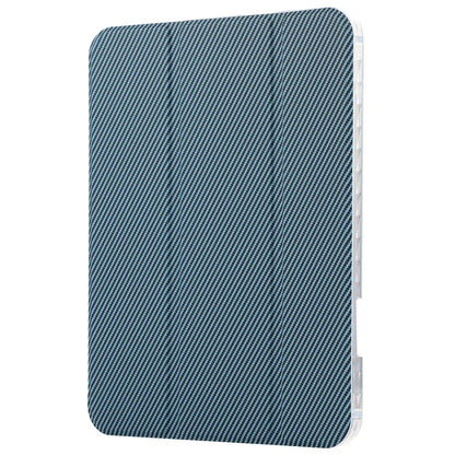 For iPad Air 13 (2024) Case Smart Leather Tri-Fold Stand Tablet Cover Carbon Fiber Texture