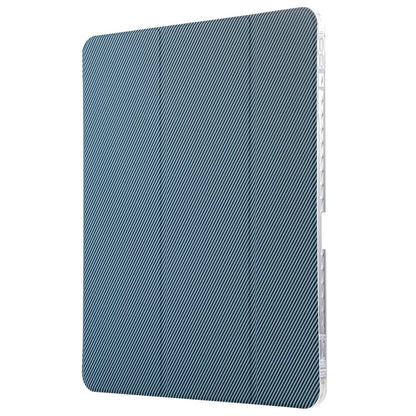 For iPad Pro 11 (2024) Case Tri-Fold Stand Leather Smart Tablet Cover Carbon Fiber Texture