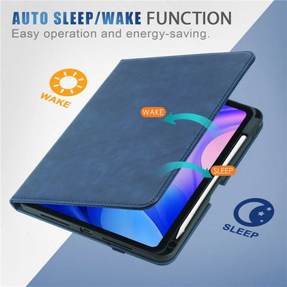 For iPad Pro 11 (2024) Case Stand PU Leather Smart Protective Cover with Pen Holder