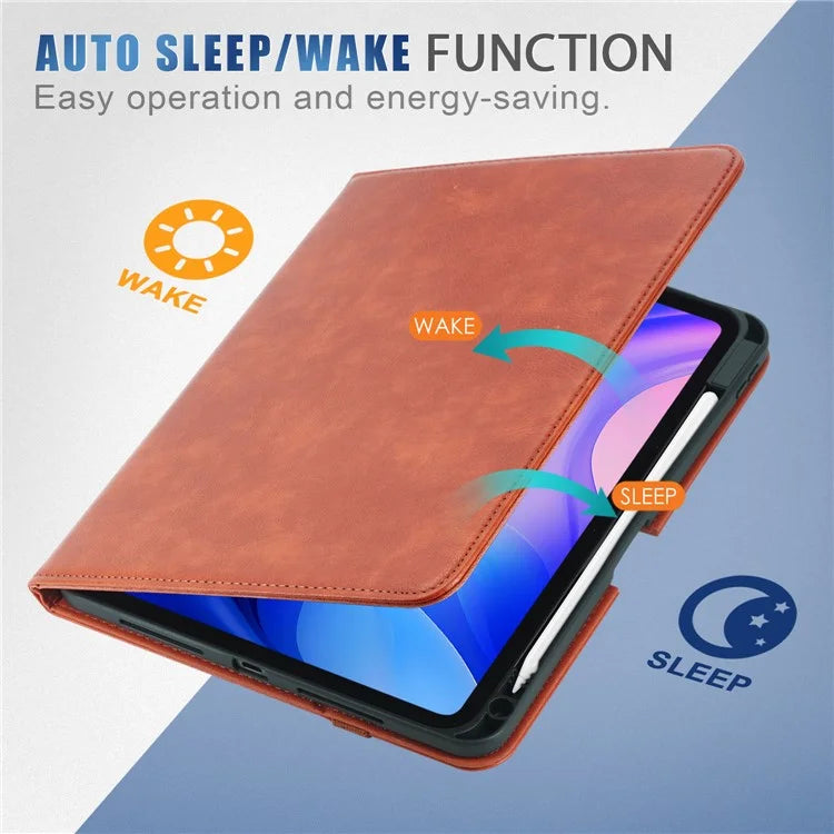 For iPad Pro 11 (2024) Case Stand PU Leather Smart Protective Cover with Pen Holder