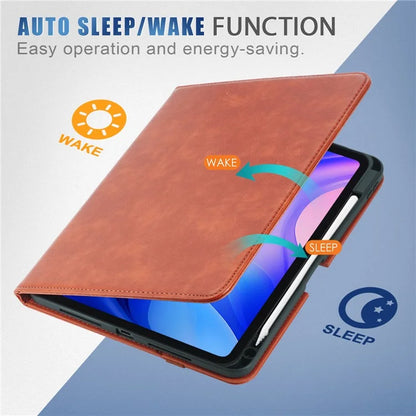 For iPad Pro 11 (2024) Case Stand PU Leather Smart Protective Cover with Pen Holder
