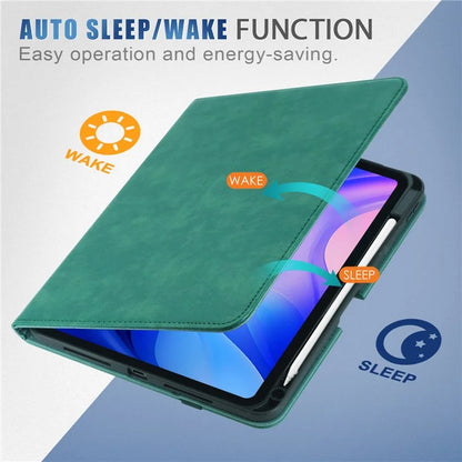 For iPad Pro 11 (2024) Case Stand PU Leather Smart Protective Cover with Pen Holder