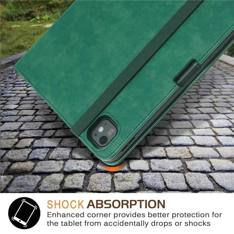 For iPad Pro 11 (2024) Case Stand PU Leather Smart Protective Cover with Pen Holder