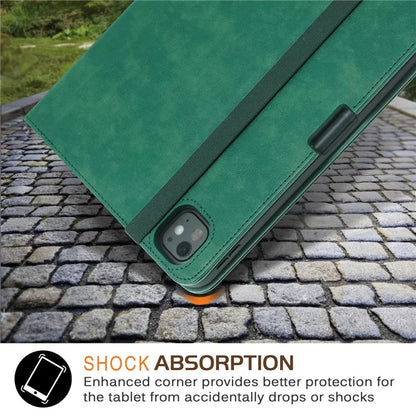 For iPad Pro 11 (2024) Case Stand PU Leather Smart Protective Cover with Pen Holder