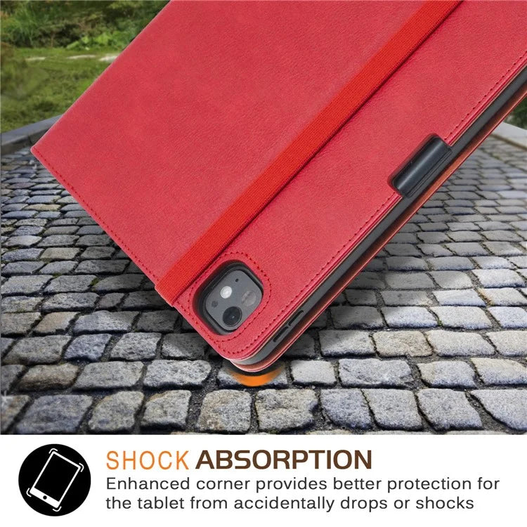 For iPad Pro 11 (2024) Case Stand PU Leather Smart Protective Cover with Pen Holder