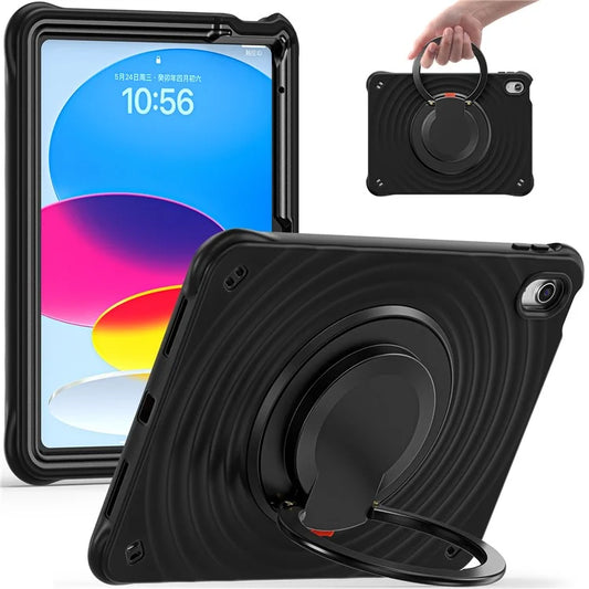 For iPad 10.9 (2022) Case PC+Silicone+TPU Tablet Cover with Rotating Grip Handle