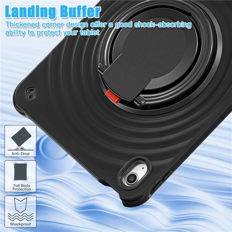 For iPad 10.9 (2022) Case PC+Silicone+TPU Tablet Cover with Rotating Grip Handle