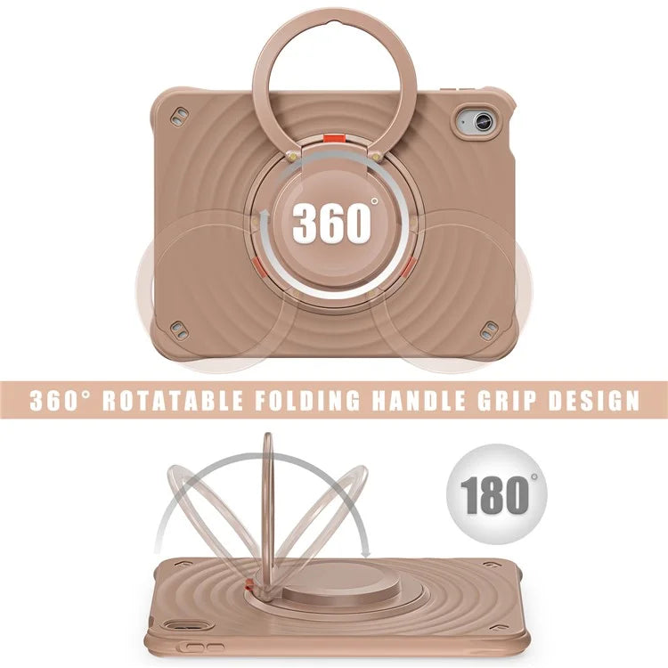 For iPad 10.9 (2022) Case PC+Silicone+TPU Tablet Cover with Rotating Grip Handle