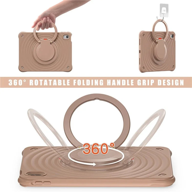 For iPad 10.9 (2022) Case PC+Silicone+TPU Tablet Cover with Rotating Grip Handle