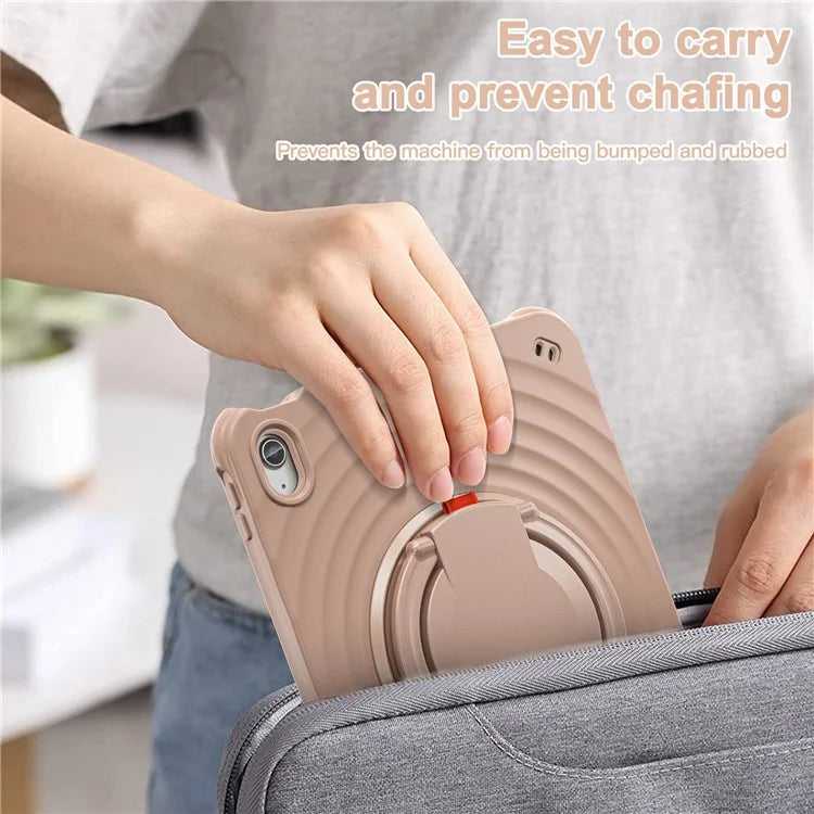 For iPad 10.9 (2022) Case PC+Silicone+TPU Tablet Cover with Rotating Grip Handle
