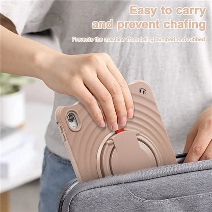 For iPad 10.9 (2022) Case PC+Silicone+TPU Tablet Cover with Rotating Grip Handle