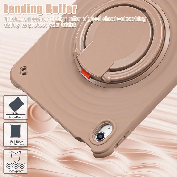 For iPad 10.9 (2022) Case PC+Silicone+TPU Tablet Cover with Rotating Grip Handle