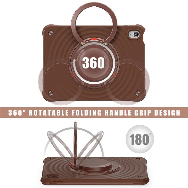 For iPad 10.9 (2022) Case PC+Silicone+TPU Tablet Cover with Rotating Grip Handle