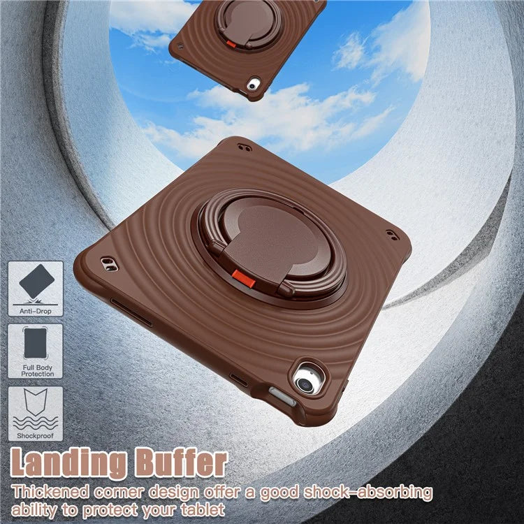 For iPad 10.9 (2022) Case PC+Silicone+TPU Tablet Cover with Rotating Grip Handle