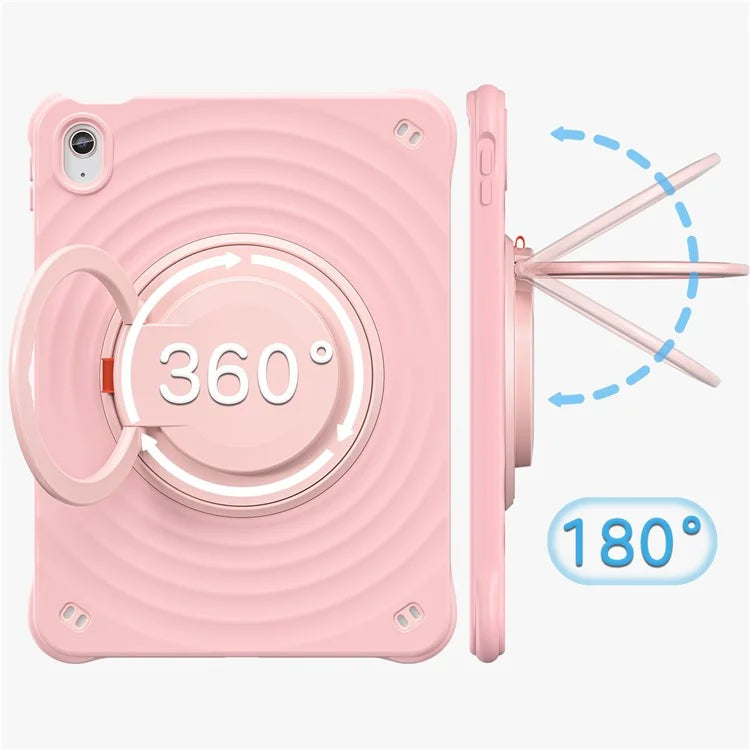 For iPad 10.9 (2022) Case PC+Silicone+TPU Tablet Cover with Rotating Grip Handle