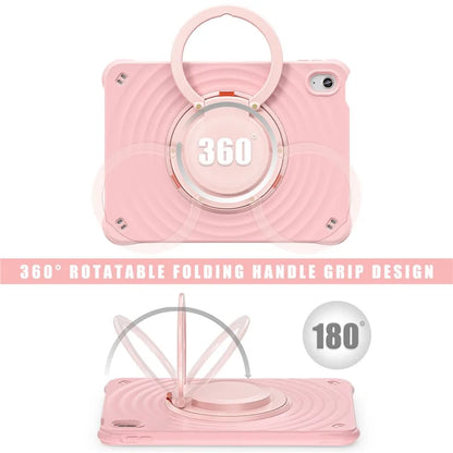 For iPad 10.9 (2022) Case PC+Silicone+TPU Tablet Cover with Rotating Grip Handle