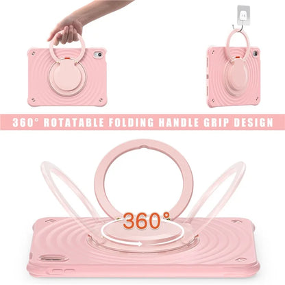 For iPad 10.9 (2022) Case PC+Silicone+TPU Tablet Cover with Rotating Grip Handle