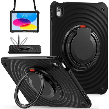 For iPad 10.9 (2022) Case Handle Kickstand PC+Silicone+TPU Tablet Cover with Shoulder Strap