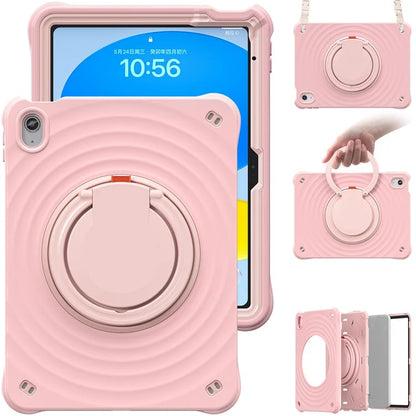 For iPad 10.9 (2022) Case Handle Kickstand PC+Silicone+TPU Tablet Cover with Shoulder Strap