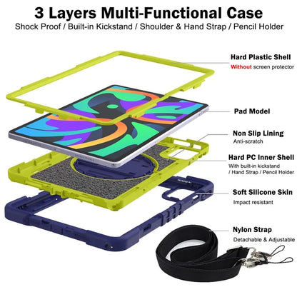 For Lenovo Tab M11 / Xiaoxin Pad 11 2024 Case Silicone+PC Kickstand Tablet Cover with Shoulder Strap