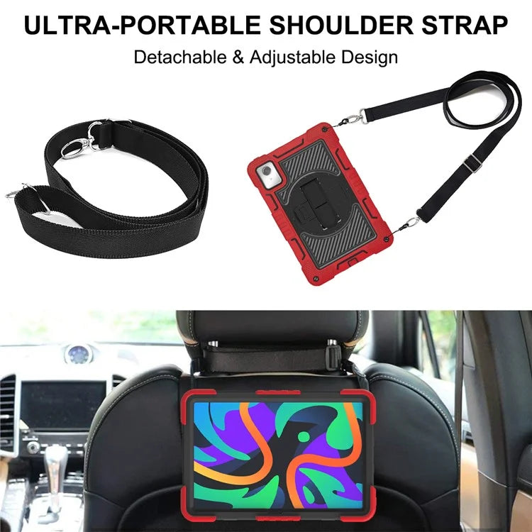 For Lenovo Tab M11 / Xiaoxin Pad 11 2024 Case Silicone+PC Kickstand Tablet Cover with Shoulder Strap