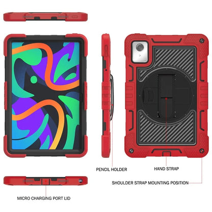 For Lenovo Tab M11 / Xiaoxin Pad 11 2024 Case Silicone+PC Kickstand Tablet Cover with Shoulder Strap