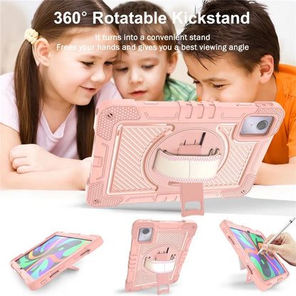 For Lenovo Tab M11 / Xiaoxin Pad 11 2024 Case Silicone+PC Kickstand Tablet Cover with Shoulder Strap