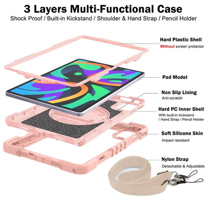For Lenovo Tab M11 / Xiaoxin Pad 11 2024 Case Silicone+PC Kickstand Tablet Cover with Shoulder Strap