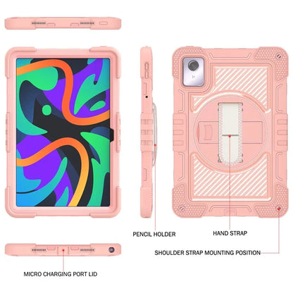 For Lenovo Tab M11 / Xiaoxin Pad 11 2024 Case Silicone+PC Kickstand Tablet Cover with Shoulder Strap
