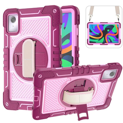 For Lenovo Tab M11 / Xiaoxin Pad 11 2024 Case Silicone+PC Kickstand Tablet Cover with Shoulder Strap