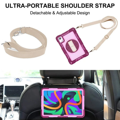 For Lenovo Tab M11 / Xiaoxin Pad 11 2024 Case Silicone+PC Kickstand Tablet Cover with Shoulder Strap