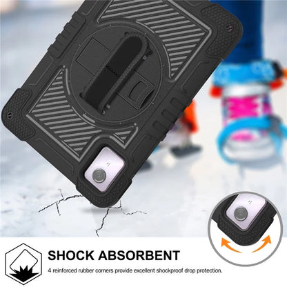 For Lenovo Tab M11 / Xiaoxin Pad 11 2024 Case Silicone+PC Kickstand Tablet Cover with Shoulder Strap